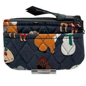 Vera Bradley Holiday Dogs Coin Purse Zip Pouch Wallet ID Case
